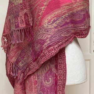 Lucky Brand, Never Worn 70 x 24 100% Wool Boho Patterned  Scarf